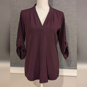 Calvin Klein Burgundy Blouse Size Small